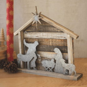 Wood And Metal Nativity