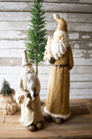 Set Of Two Resin Santas