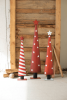 Set Of Three Painted Christmas Topiaries