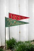 Set 2 Painted Metal Christmas Pennants Yrd Stakes- One Each