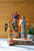 Set Of Three Painted Wooden Angels