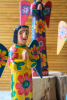 Set Of Three Painted Wooden Angels