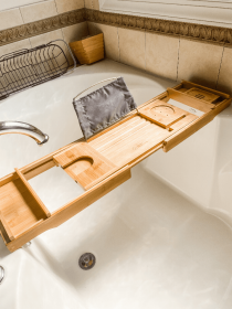 Luxury Extendable Bamboo Bath Tray