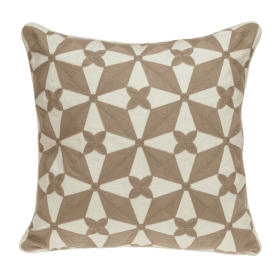 Parkland Collection Algol Beige and White Throw Pillow