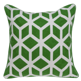 Parkland Collection Panna Green and White Throw Pillow