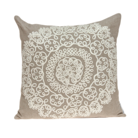 Parkland Collection Arlene Beige Throw Pillow