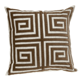 Parkland Collection Gio Contemporary Brown Pillow Cover With Poly Insert