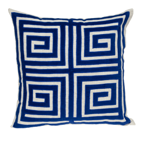 Parkland Collection Gio Contemporary Blue Pillow Cover With Poly Insert