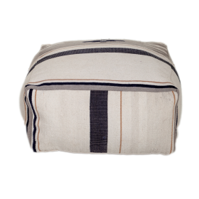 Parkland Collection Hestia Transitional White Pouf