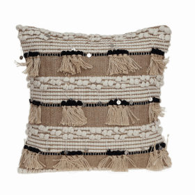 Parkland Collection Annika Bohemian Beige Pillow Cover With Poly Insert