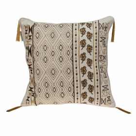 Parkland Collection Marjoram Transitional Beige & Gold Throw Pillow