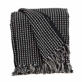 Parkland Collection Petra Casual Black 52" x 67" WOVEN HANDLOOM Throw