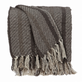 Parkland Collection Jax Casual Brown 52" x 67" WOVEN HANDLOOM Throw