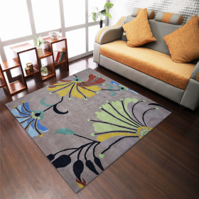 Rugsotic Carpets Hand Tufted Wool Square Area Rug Floral