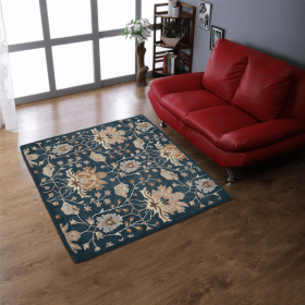 Rugsotic Carpets Hand Tufted Wool Square Rug Floral