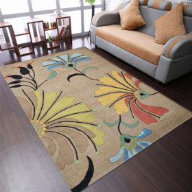 Rugsotic Carpets Hand Tufted Wool Wool Area Rug Floral