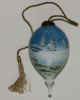 Snowman and Deer Hand Painted Glass Ornament