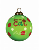 I Love My Cat Hand Painted Glass Ornament