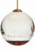 Christmas at the Cabin Hand Painted Glass Ornament