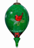 Woodland Plaid Pals Santa Hand Painted Glass Ornament