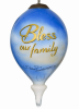 Penguin Bless Our Family Hand Painted Glass Ornament