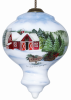 Christmas Tree Farm Hand Painted Glass Ornament