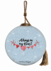 Always In My Heart Snowman Hand Painted Glass Ornament