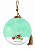 Snowman with Forest Animals Hand Painted Glass Ornament