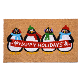 Calloway Mills Christmas Holiday Penguins Doormat