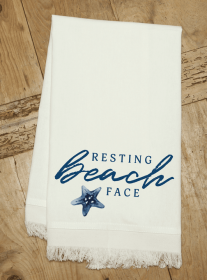 Resting beach face / Kitchen Towel