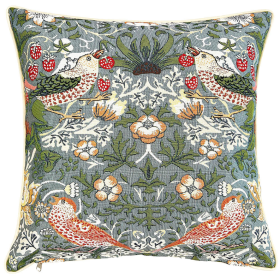 William Morris Strawberry Thief Grey - Panelled Pillowcase/Cushion Cover