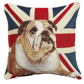 Union Jack Bulldog- Panelled Pillowcase/Cushion Cover