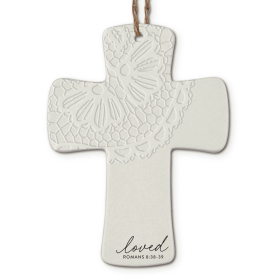 Christmas Ornament Cross Lace Loved