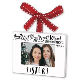 Ornament Frame Sisters Ribbon Hang