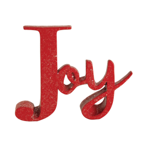 Figurine Red Glitter Joy 6in