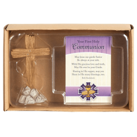 Cross Figure With Card Communion Resin