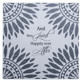 Tabletop Tile They Loved Happily Cream