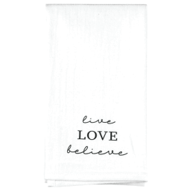 Towel Flrsack Live Love Believe Cotton