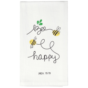 Towel Floursack Bee Happy Cotton