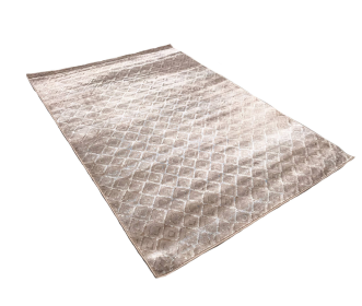 5' x 7'6" Dark Beige Geometric Diamonds Silky Glam Rug