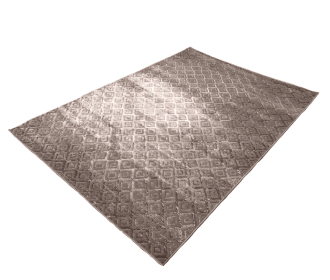 5' x 7'6" Dark Beige Taupe Geometric Diamonds Silky Rug