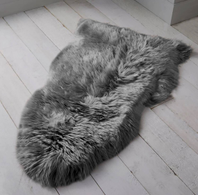 2x3 Feet Grey Faux Sheepskin Rug