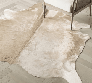 6x7 Feet Ivory Cream Cowhide Handmade Area Rug