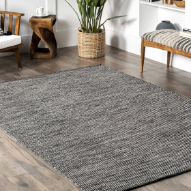 7'6" x 9'6" Feet Hand Woven Handmade Grey Cotton Natural Rug