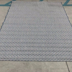 7x10 Feet Blue & White Geometric Outdoor Patio Area Rug