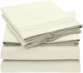 Ivory 200 Embroidery Soft Cozy Sheet Set Wrinkle Resistant