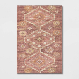 4x6 Feet Rust Southbury Washable Diamond Persian Style Rug