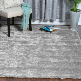 5' x 7' Silver Grey Shag Shaggy Reversible Super Soft rug