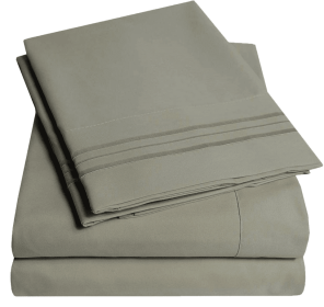 Taupe 200 Embroidery Soft Sheet Set Wrinkle Resistant