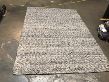 5x7 Feet Grey Chunky Knit Wool Natural Woven Thick Rug